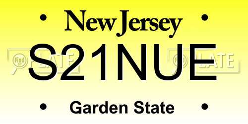 S21NUE New Jersey License Plate