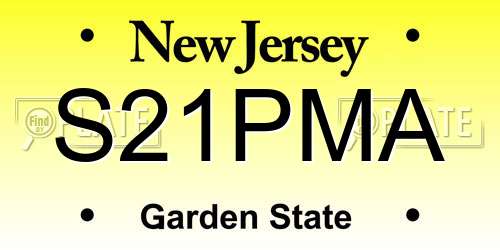 S21PMA New Jersey License Plate