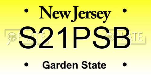 S21PSB New Jersey License Plate