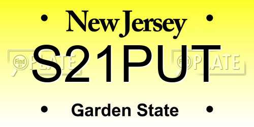 S21PUT New Jersey License Plate