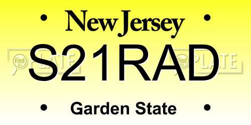 S21RAD New Jersey License Plate