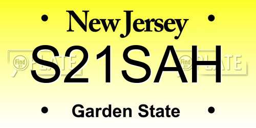 S21SAH New Jersey License Plate