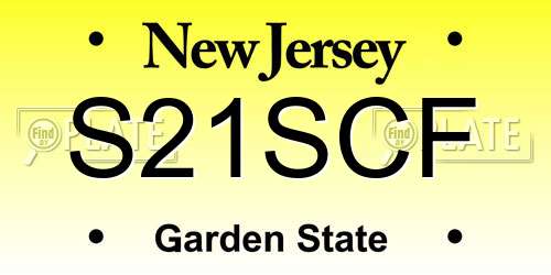 S21SCF New Jersey License Plate