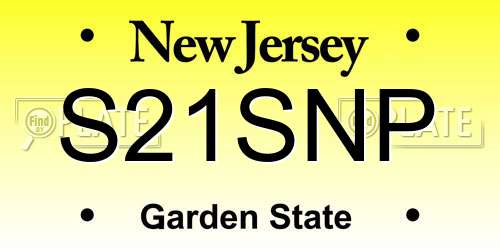S21SNP New Jersey License Plate