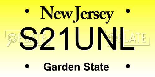 S21UNL New Jersey License Plate