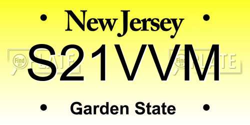 S21VVM New Jersey License Plate