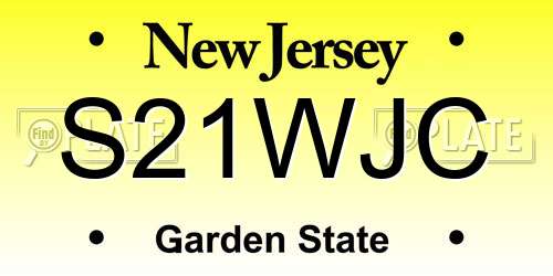 S21WJC New Jersey License Plate