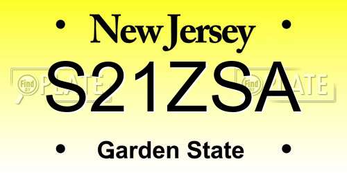 S21ZSA New Jersey License Plate