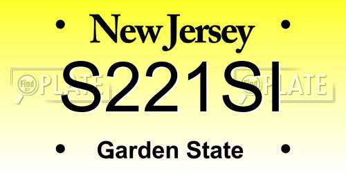 S221SI New Jersey License Plate