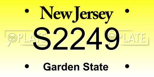 S2249 New Jersey License Plate