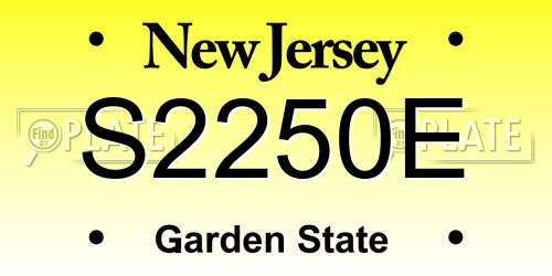 S2250E New Jersey License Plate