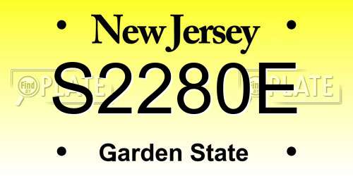 S2280E New Jersey License Plate