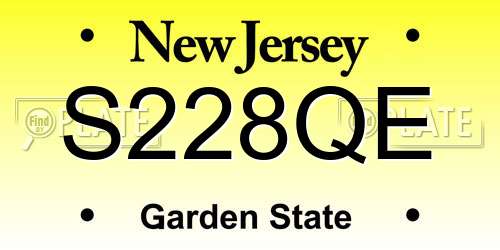 S228QE New Jersey License Plate