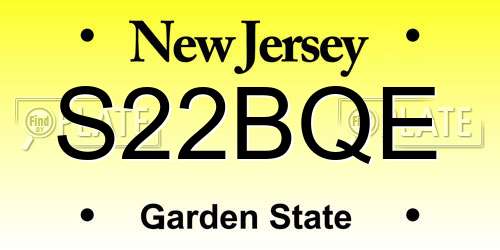 S22BQE New Jersey License Plate