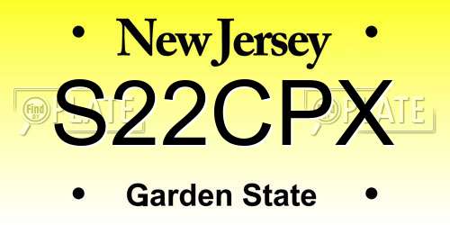 S22CPX New Jersey License Plate