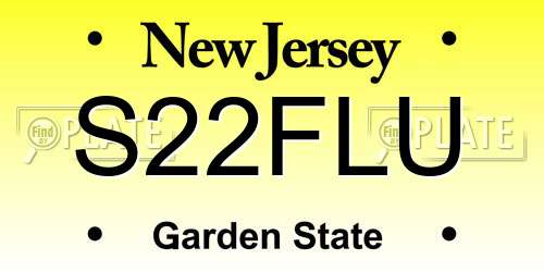 S22FLU New Jersey License Plate