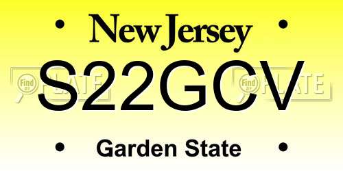S22GCV New Jersey License Plate