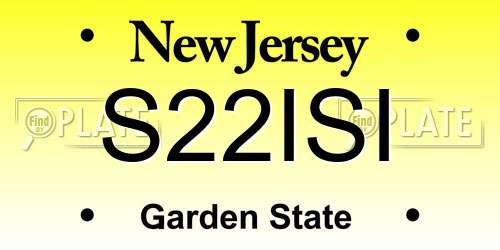 S22ISI New Jersey License Plate