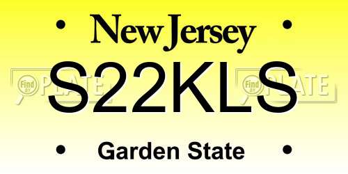 S22KLS New Jersey License Plate