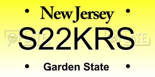 S22KRS New Jersey License Plate