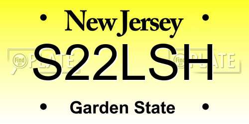 S22LSH New Jersey License Plate