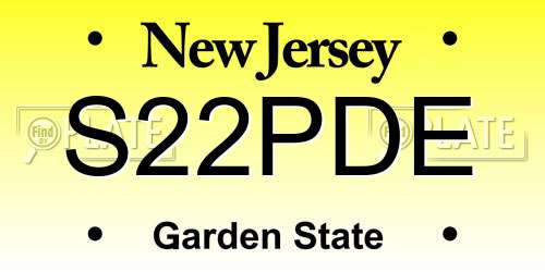 S22PDE New Jersey License Plate