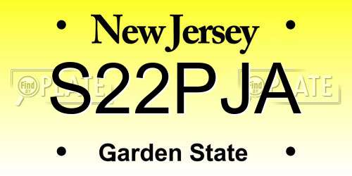 S22PJA New Jersey License Plate