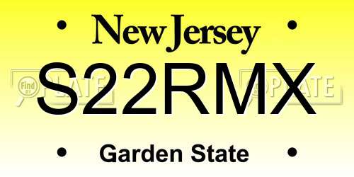 S22RMX New Jersey License Plate