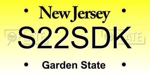 S22SDK New Jersey License Plate