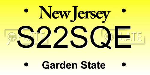 S22SQE New Jersey License Plate