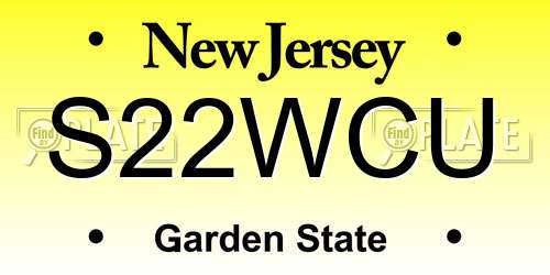 S22WCU New Jersey License Plate