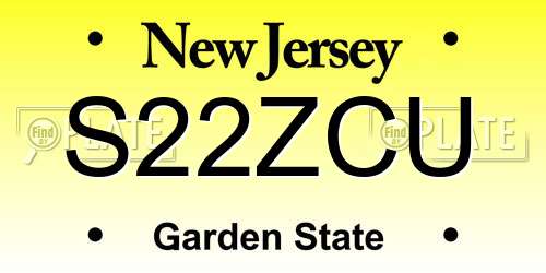 S22ZCU New Jersey License Plate