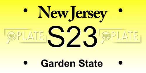 S23 New Jersey License Plate