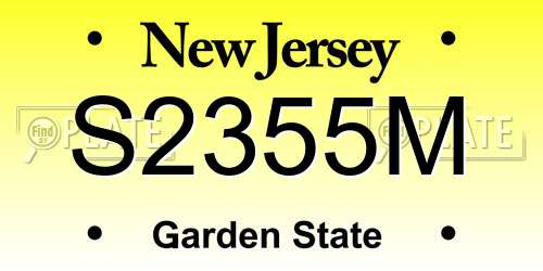 S2355M New Jersey License Plate