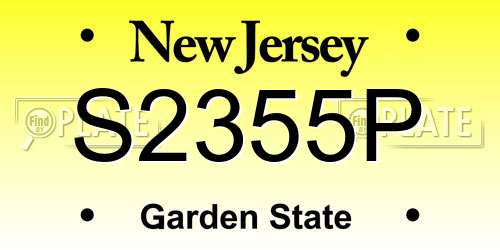 S2355P New Jersey License Plate