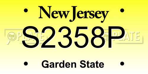 S2358P New Jersey License Plate