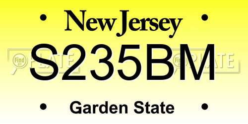 S235BM New Jersey License Plate