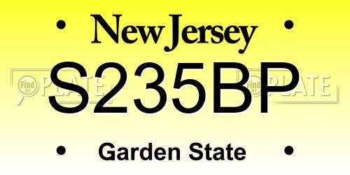 S235BP New Jersey License Plate