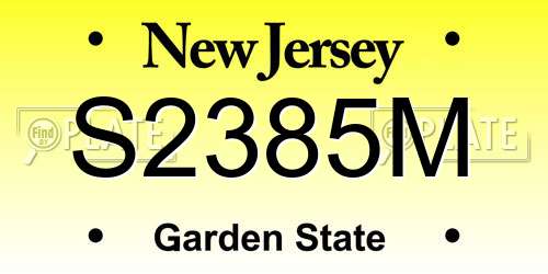 S2385M New Jersey License Plate