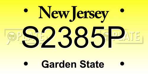 S2385P New Jersey License Plate