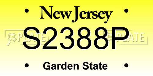 S2388P New Jersey License Plate