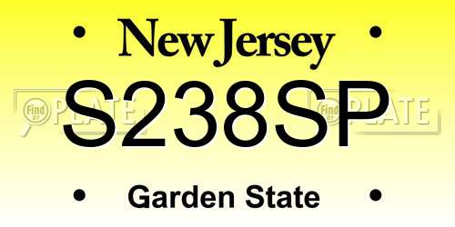 S238SP New Jersey License Plate