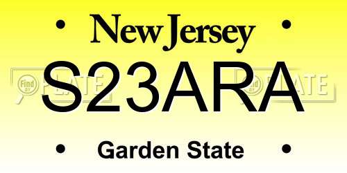 S23ARA New Jersey License Plate