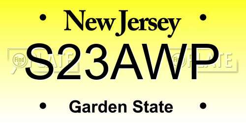 S23AWP New Jersey License Plate