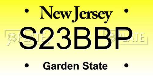 S23BBP New Jersey License Plate