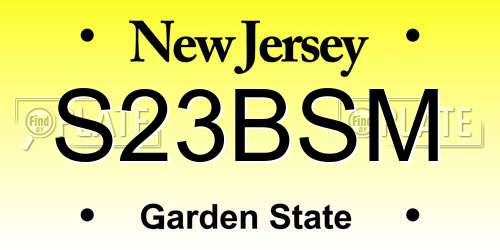 S23BSM New Jersey License Plate
