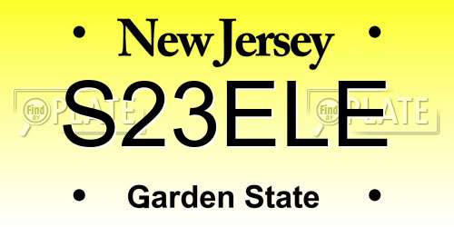 S23ELE New Jersey License Plate