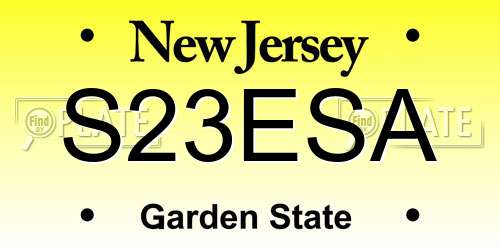 S23ESA New Jersey License Plate