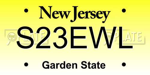 S23EWL New Jersey License Plate