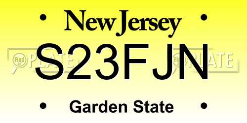 S23FJN New Jersey License Plate